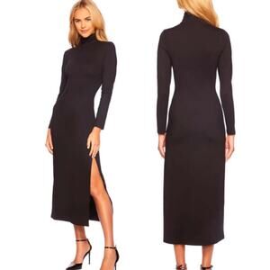 NEW Susana Monaco High Neckline Side Slit Long Sleeve Midi Dress Size: Small